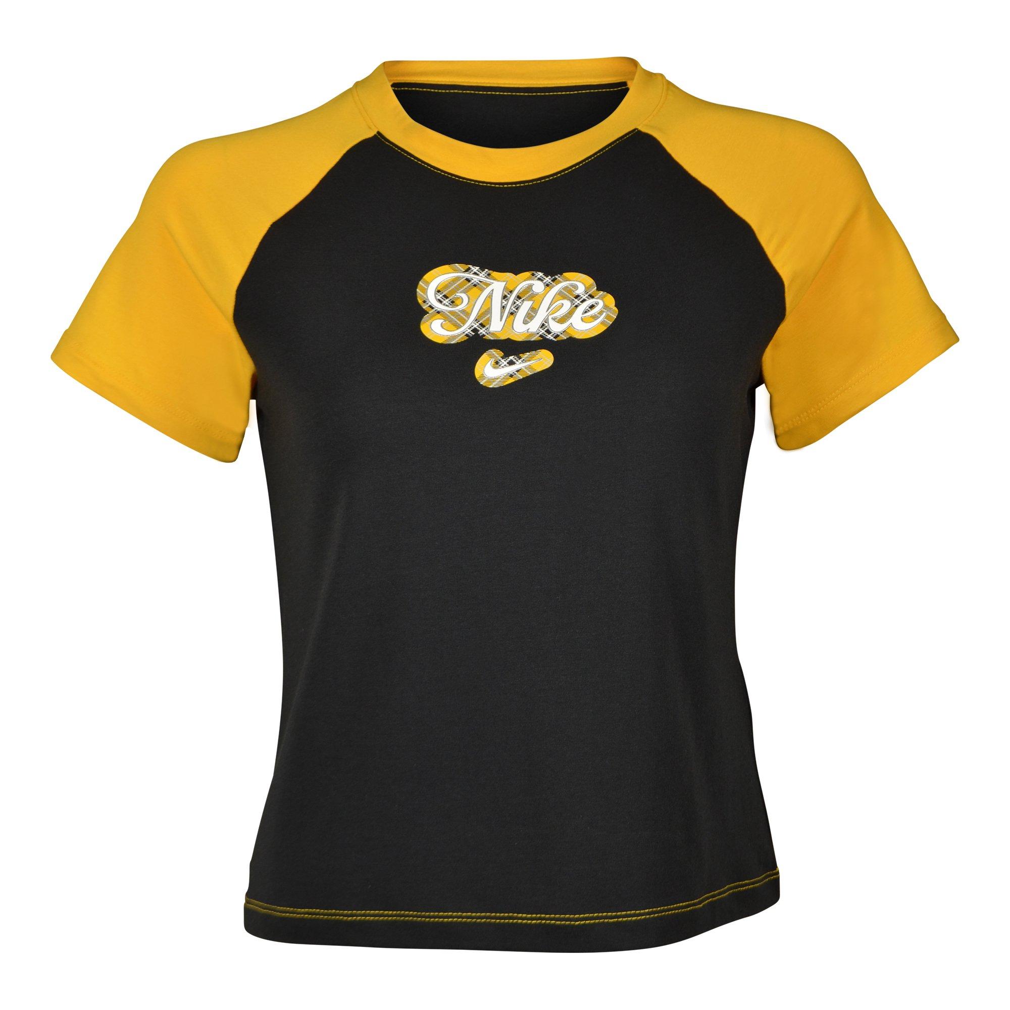 FA26 RAGLN TEE PLAID - BLK/YLLW - BLACK/YELLOW